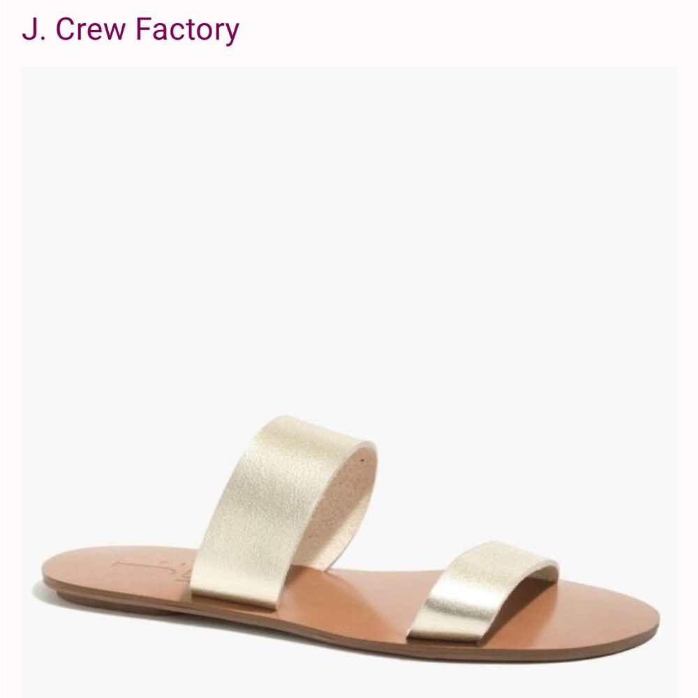J. Crew Metallic Slide Sandals